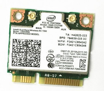 Intel 7260.HMWG.R Dual Band Wireless-AC 7260 Network adapter PCI Express Half Mini Card 802.11 b/a/g/n/ac