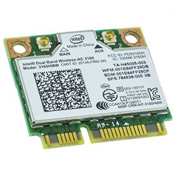 Intel 3160 Dual Band Wireless AC + Bluetooth Mini PCIe card Supports 2.4 and 5.8Ghz B/G/N/AC Bands